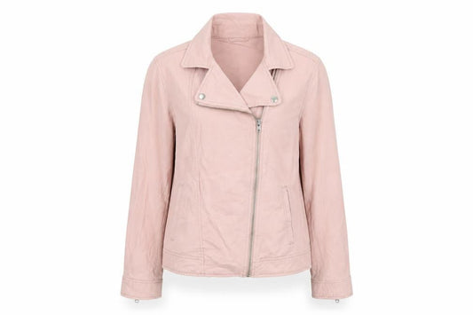 Old Navy Women Pink Cotton Blend Biker Jacket Size M