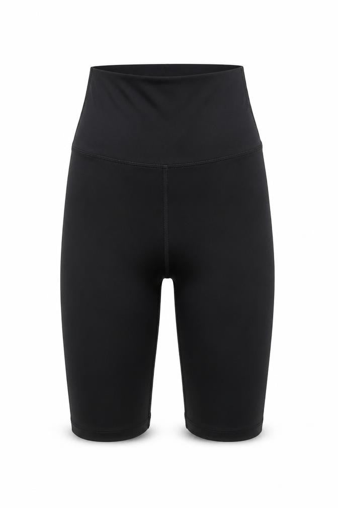 Front view of Dunnes Women's Black XS Biker Style Activewear Shorts