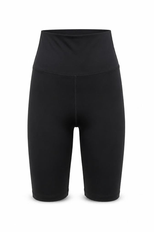 Front view of Dunnes Women's Black XS Biker Style Activewear Shorts