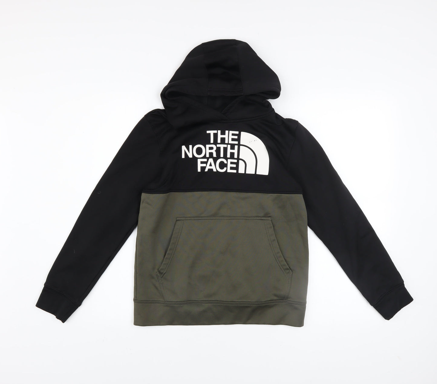The North Face Boys Black Pullover Hoodie L Fleece Logo Sweatshirt