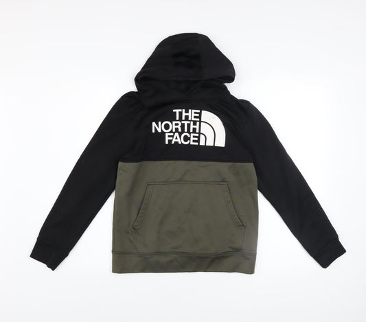 The North Face Boys Black Pullover Hoodie L Fleece Logo Sweatshirt
