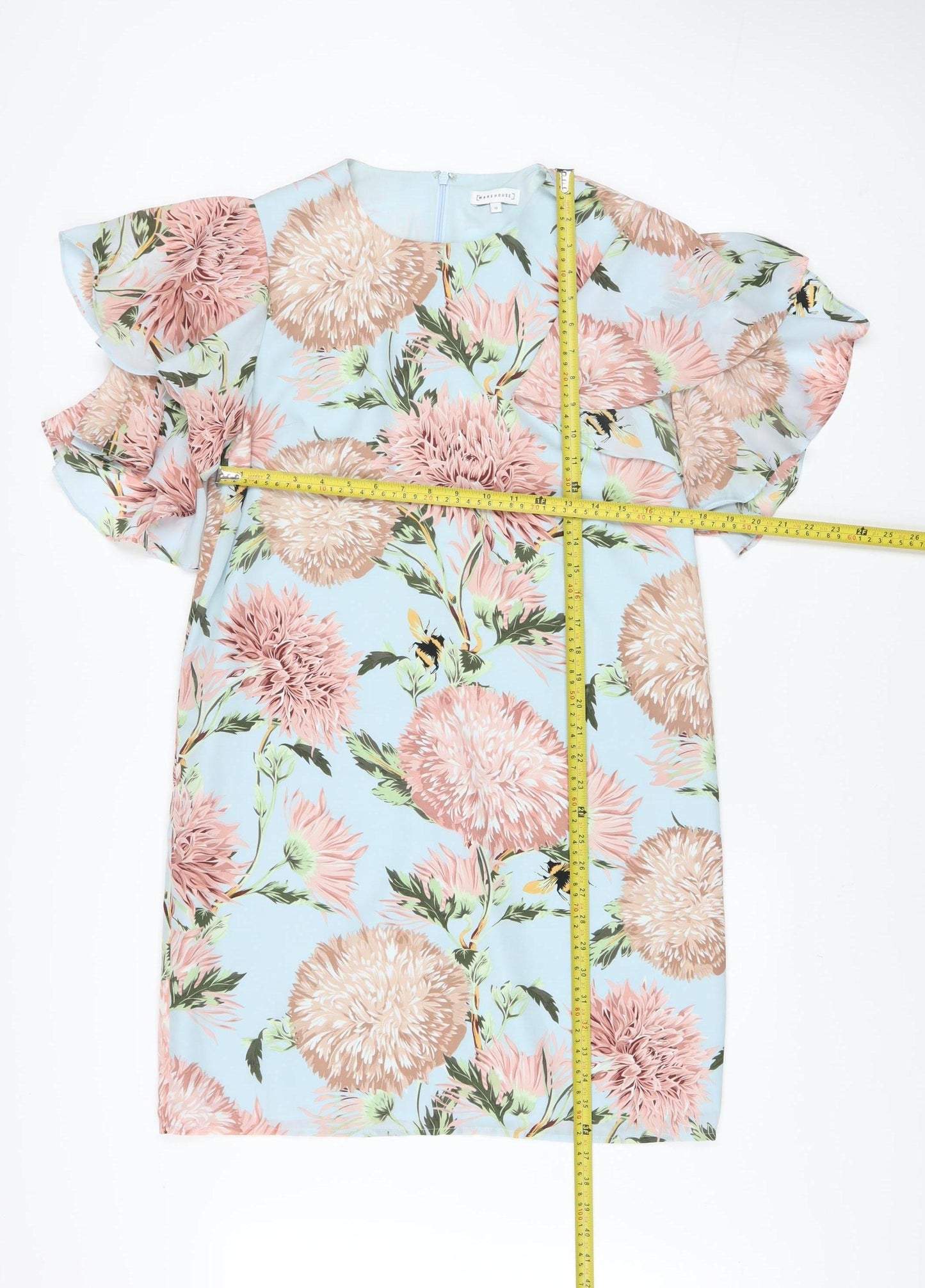 Warehouse Women's Blue Floral Shift Dress Size 12