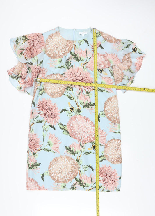Warehouse Women's Blue Floral Shift Dress Size 12