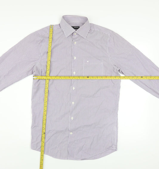 Seidensticker Men Purple Striped Slim Fit Long Sleeve Cotton Shirt 15in