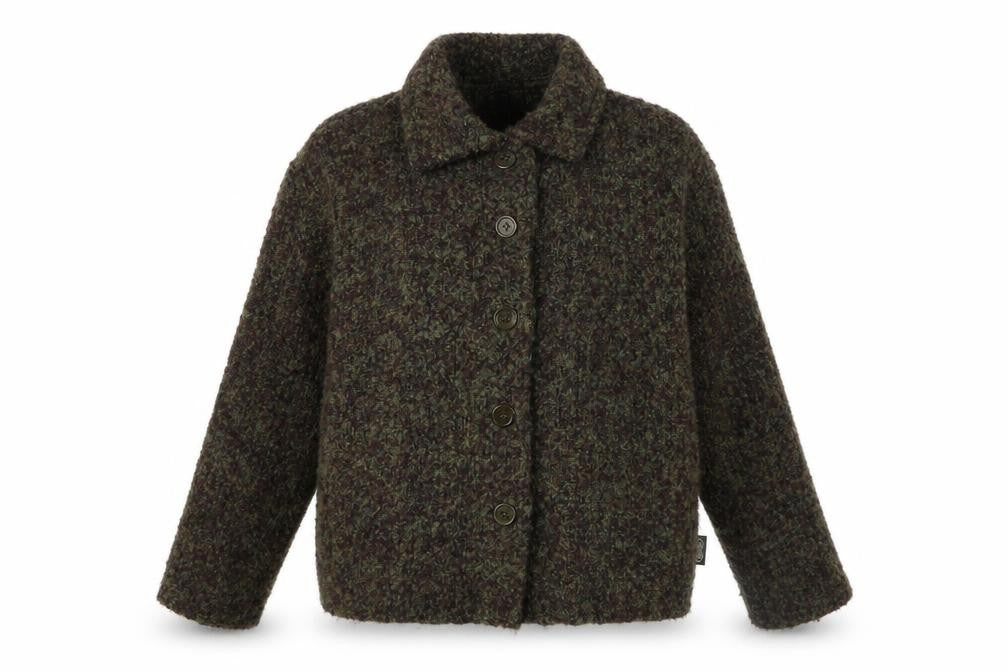Baileys Womens Brown Wool Tweed Button Jacket Size M Vintage