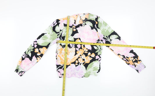 Vila Womens Multicoloured Floral Long Sleeve Viscose Tunic Blouse Size 8