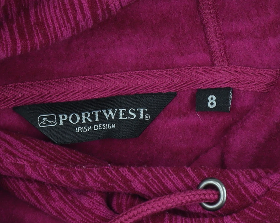 Portwest Womens Pink Pullover Hoodie Size 8 Fleece Hooded Sweatshirt