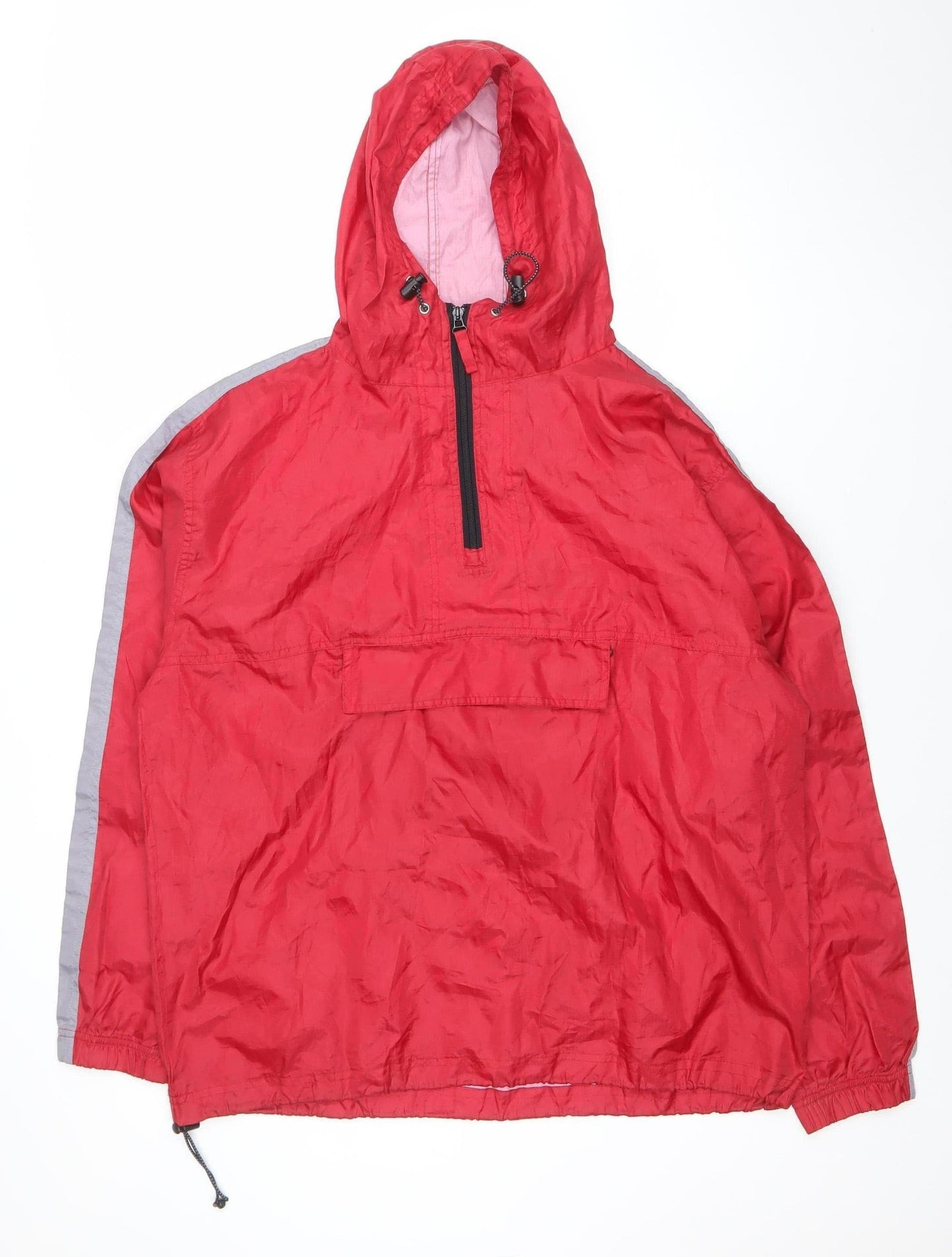 Disciple Outerwear Men's Red Anorak Jacket L Hooded Lightweight