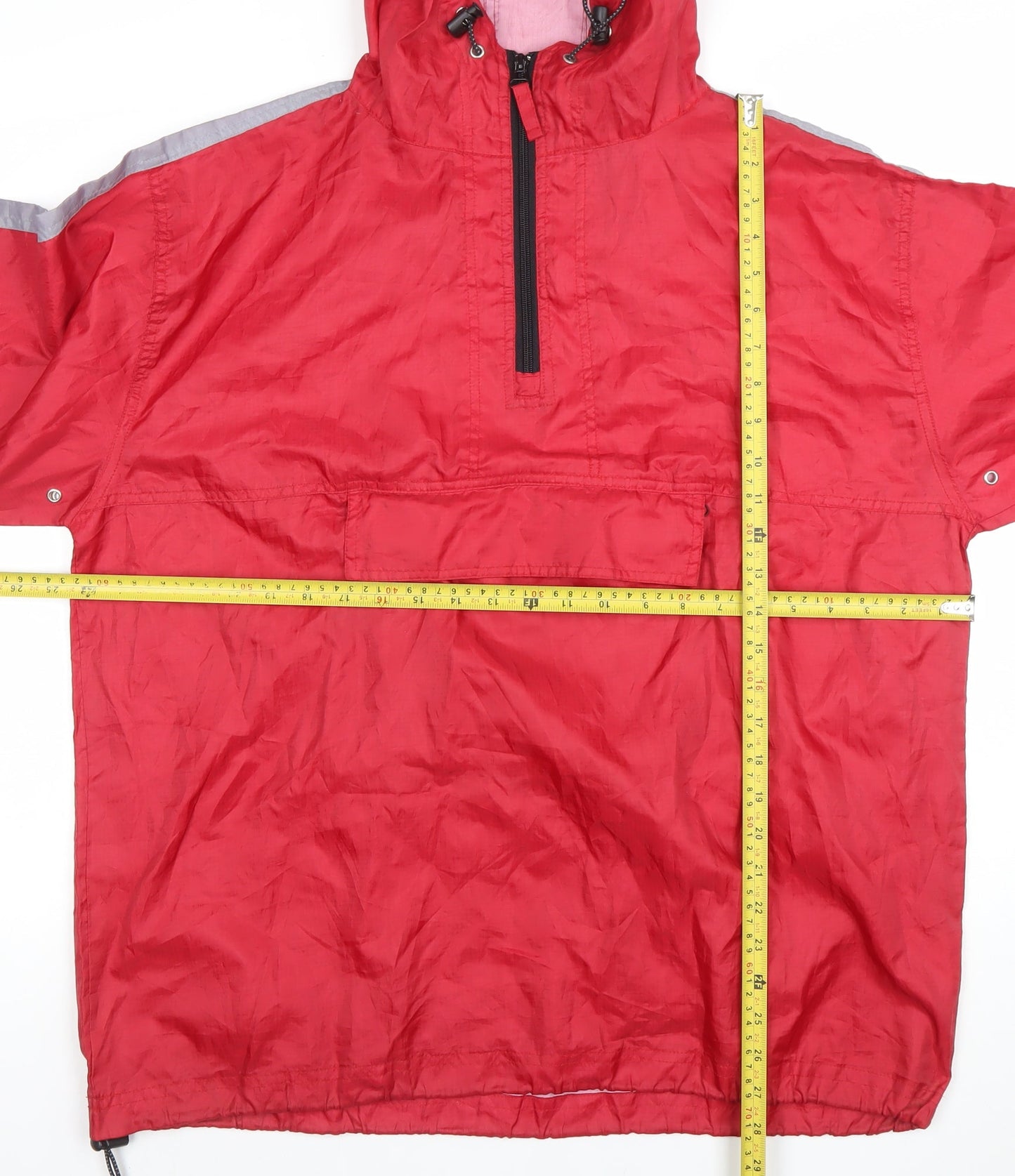 Disciple Outerwear Men's Red Anorak Jacket L Hooded Lightweight