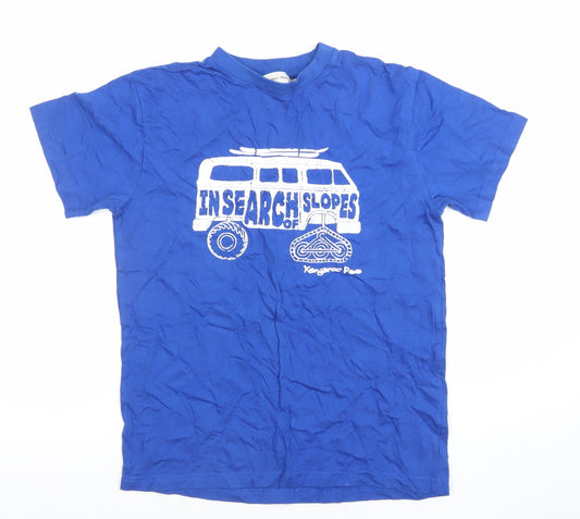 Kangaroo Poo Boys Blue Graphic T-Shirt 11-12 Years Cotton Casual Top