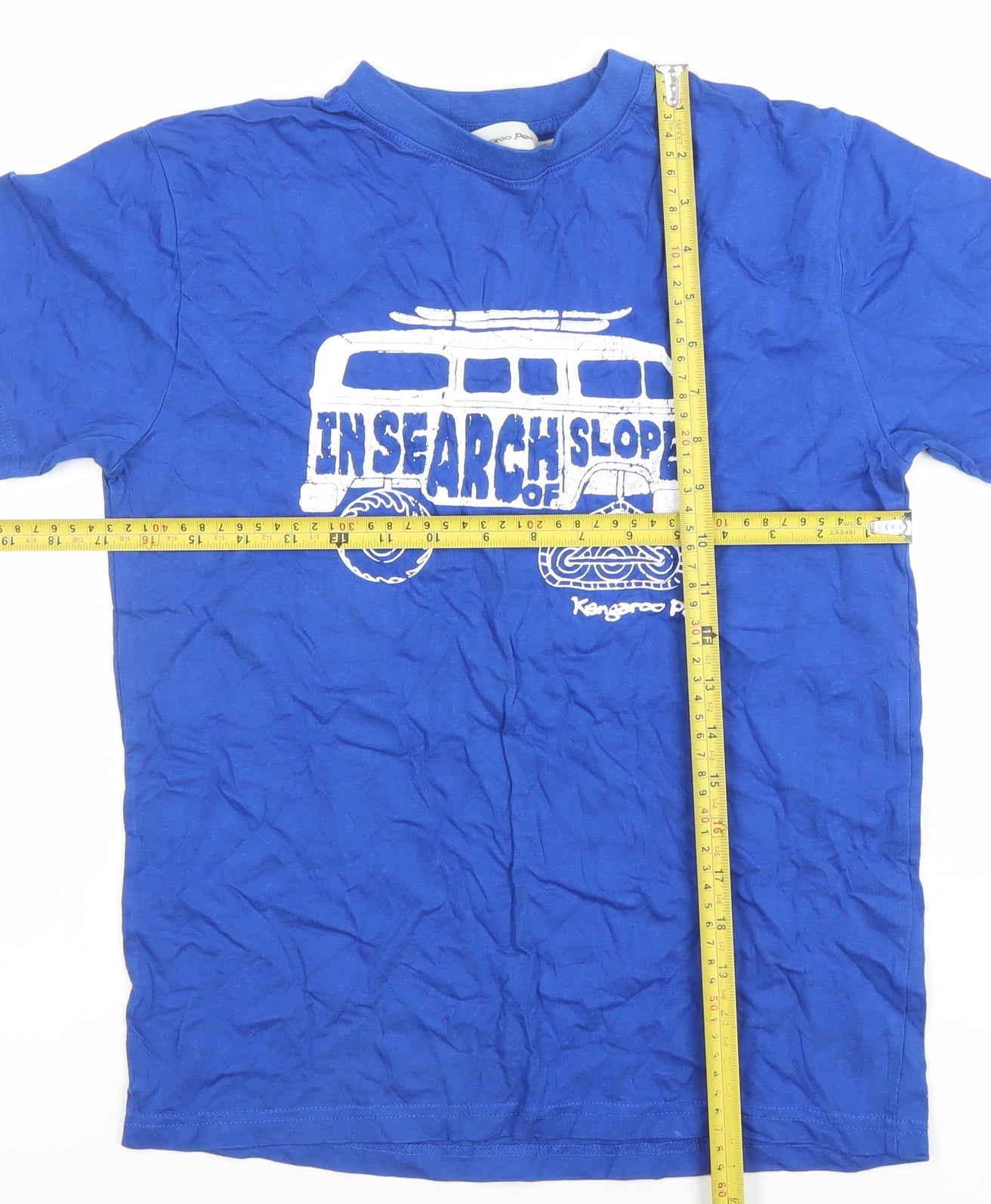 Kangaroo Poo Boys Blue Graphic T-Shirt 11-12 Years Cotton Casual Top