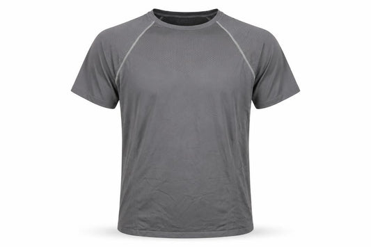 Front view of ASOS 4505 Men's Grey Short Sleeve Athletic T-Shirt, size L