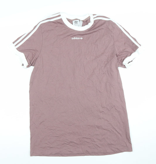 Adidas Men's Purple Short Sleeve Cotton Sports T-Shirt Size S