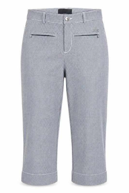 C.RO Womens Blue Check Cropped Slim Trousers Size 10