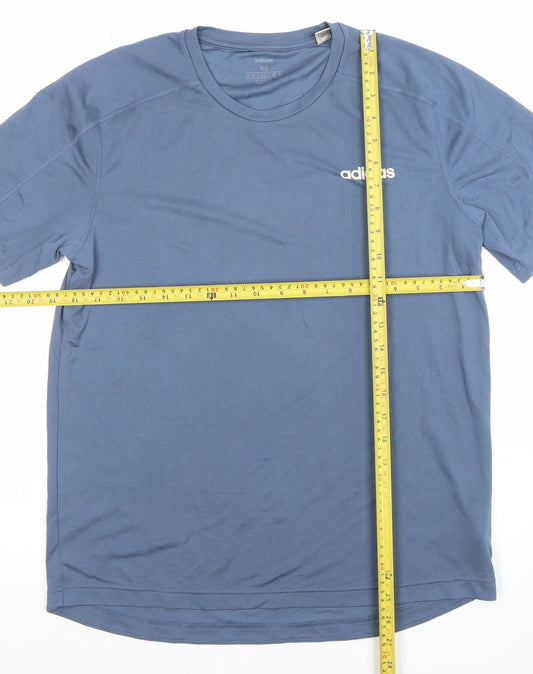 adidas Mens Blue Climalite T-Shirt Medium Active Gym Top