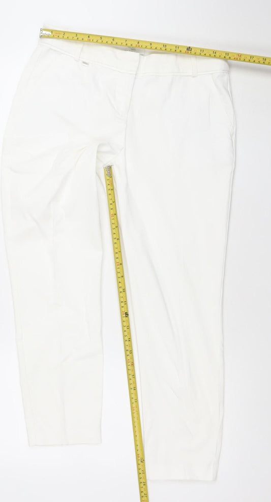 Wallis Women White Straight Stretch Jeans Size 12 Regular Fit