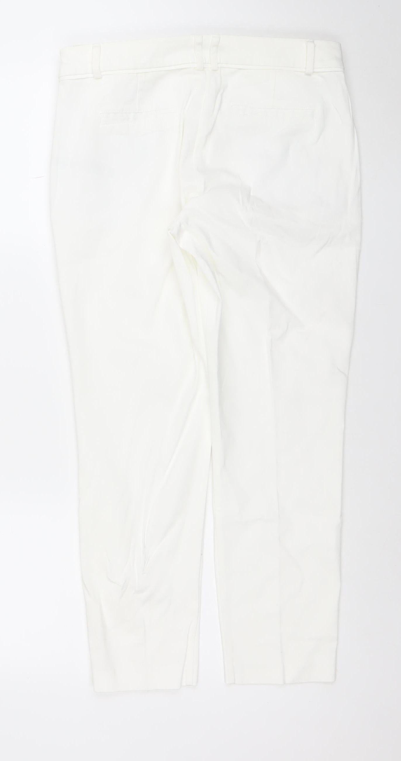 Wallis Women White Straight Stretch Jeans Size 12 Regular Fit