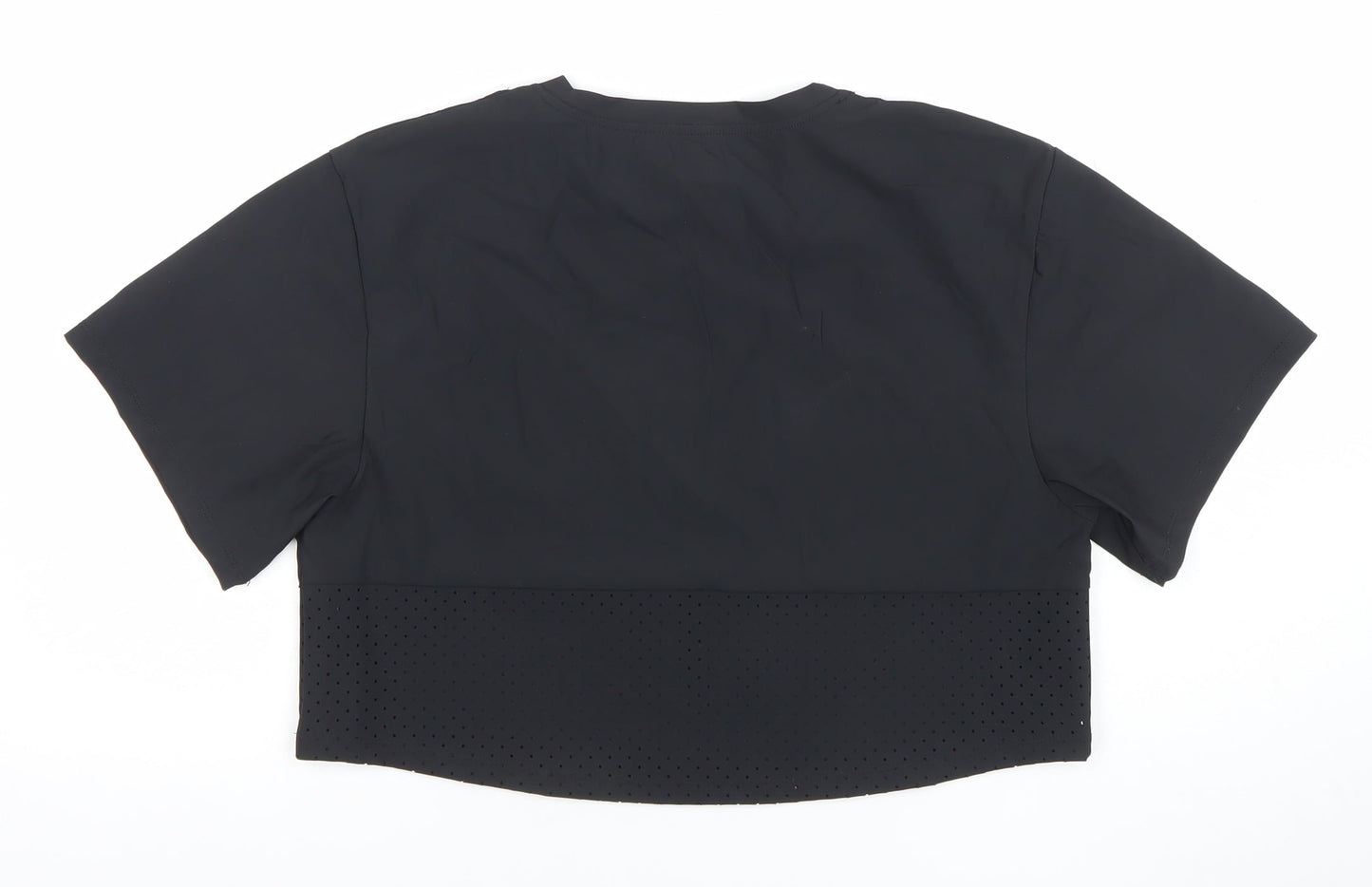 Ellesse Womens Black Cropped Logo Activewear T-Shirt Size 10