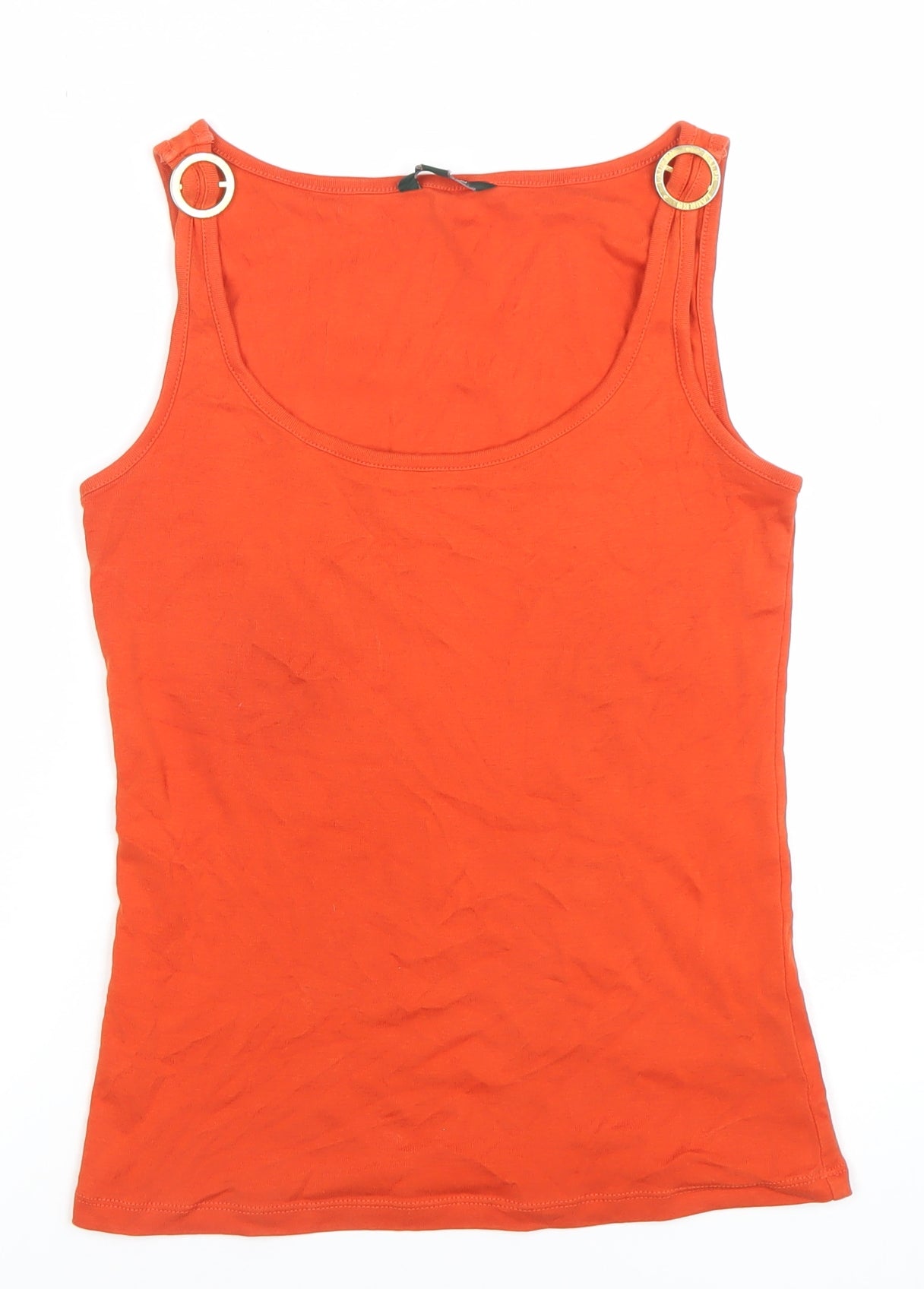 Ralph Lauren Women's Orange Cotton Scoop Neck Tank Top M