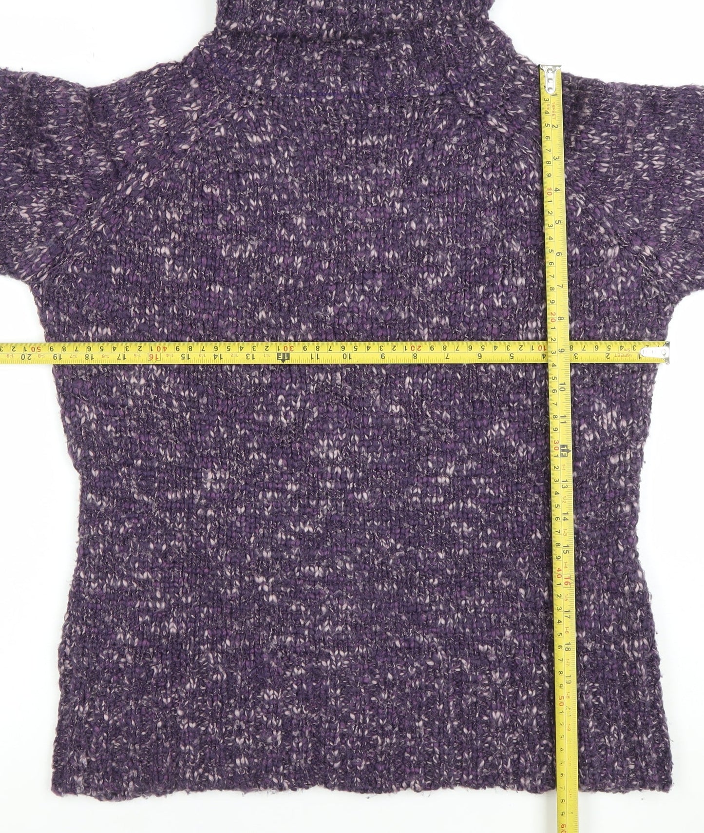 NEXT Womens Purple Roll Neck Chunky Knit Jumper Size 12