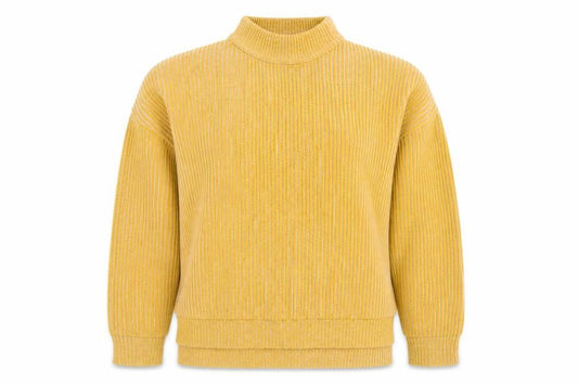 Topshop Women’s Yellow Ribbed Mock Neck Jumper Size M