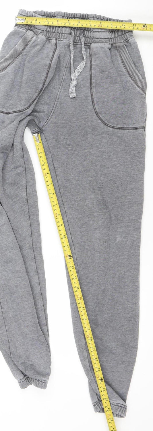 New Look Women Grey Size 6 Jogger Sweatpants with Drawstring Waist