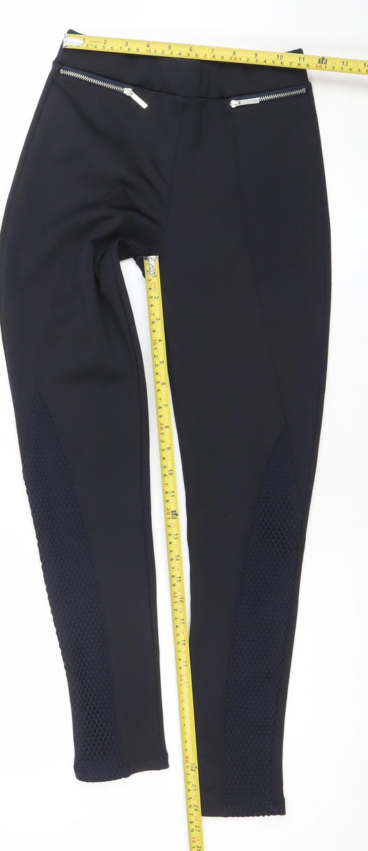 Zara Basic Women Black Size 6 Jegging Style Skinny Zip Trousers