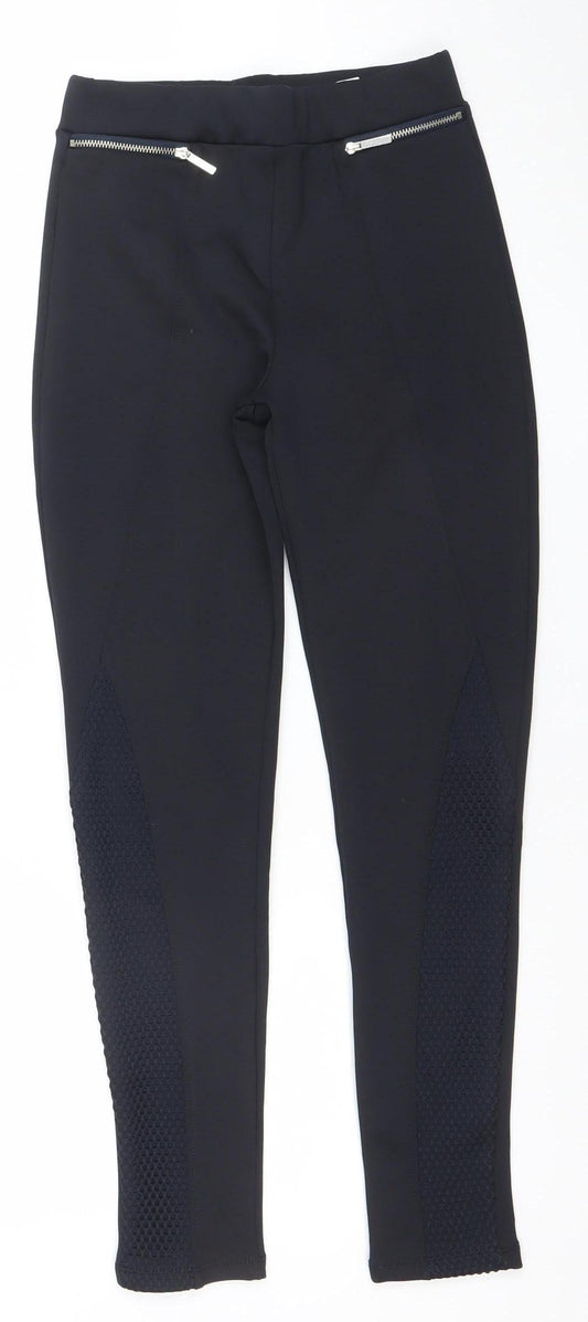 Zara Basic Women Black Size 6 Jegging Style Skinny Zip Trousers