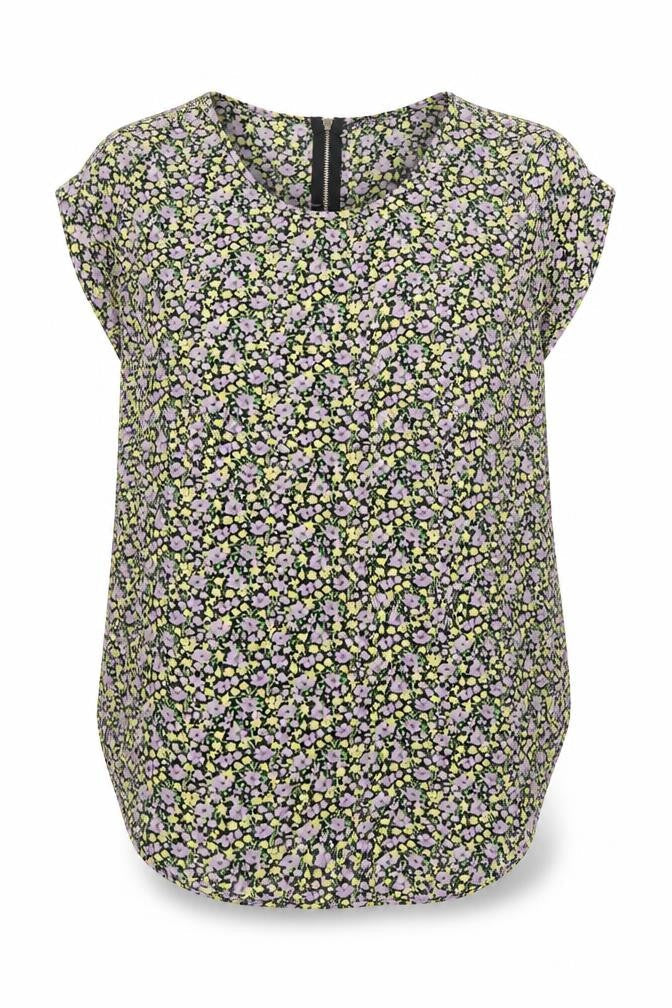 Front view of Only Women’s Multicoloured Floral Zip Back Blouse, size UK 8
