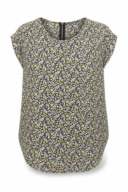 Front view of Only Women’s Multicoloured Floral Zip Back Blouse, size UK 8