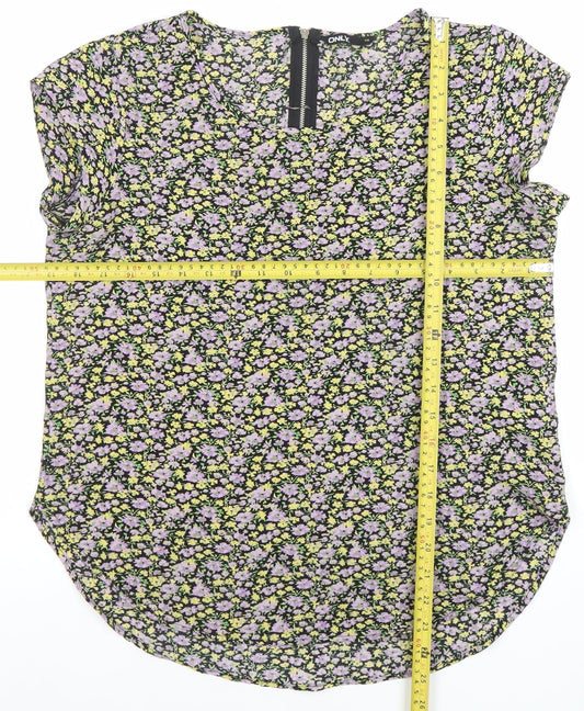 ONLY Women’s Multicoloured Floral Zip Back Blouse Size 8