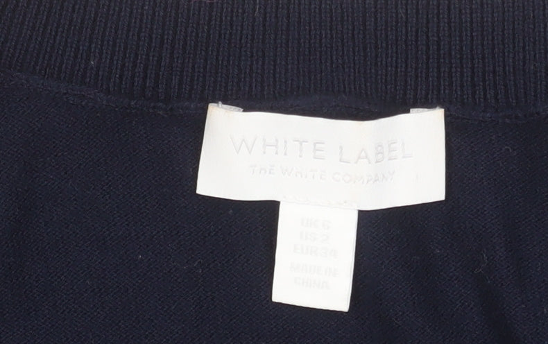 The White Company Women Blue Striped Knit Jumper UK 6 Pullover