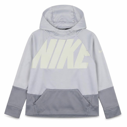 Nike Boys Grey Dri-Fit Pullover Hoodie 10-12 Years Regular Fit