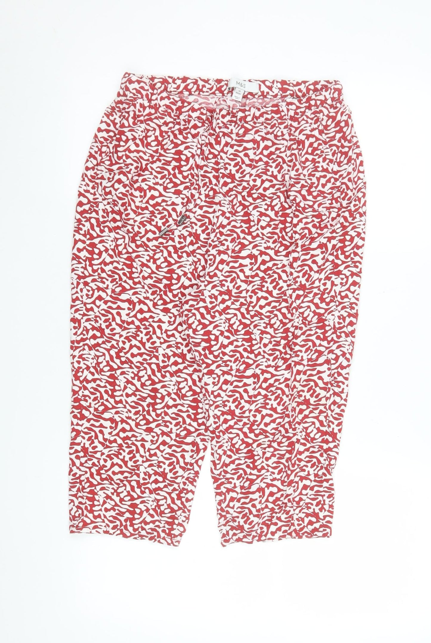 Marks and Spencer Women Red Camouflage Bermuda Shorts Size 10