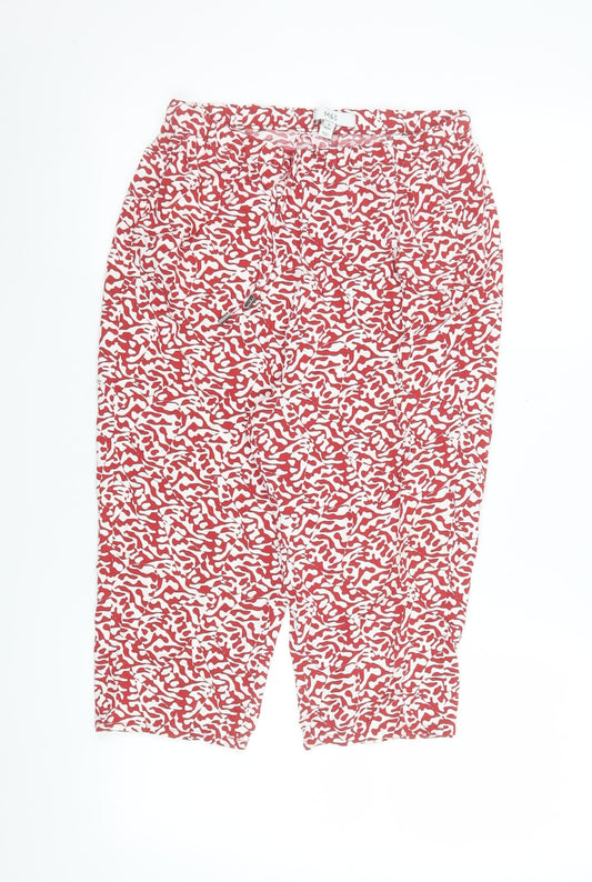Marks and Spencer Women Red Camouflage Bermuda Shorts Size 10