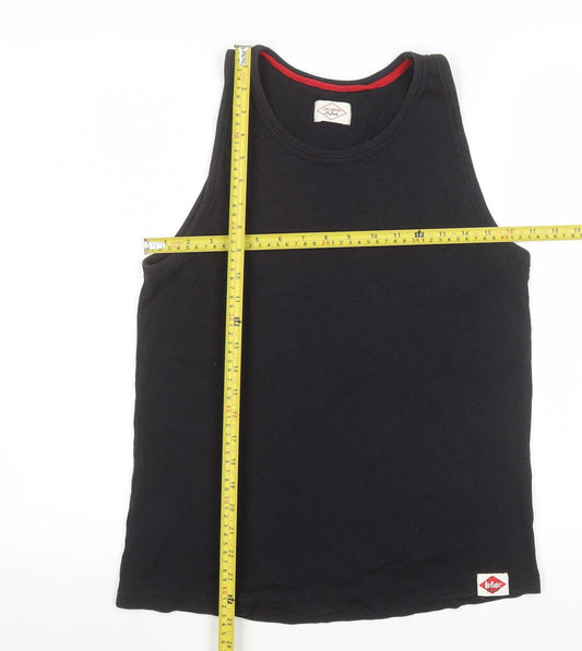 Lee Cooper Men's Black Cotton Sleeveless Tank Top Size S