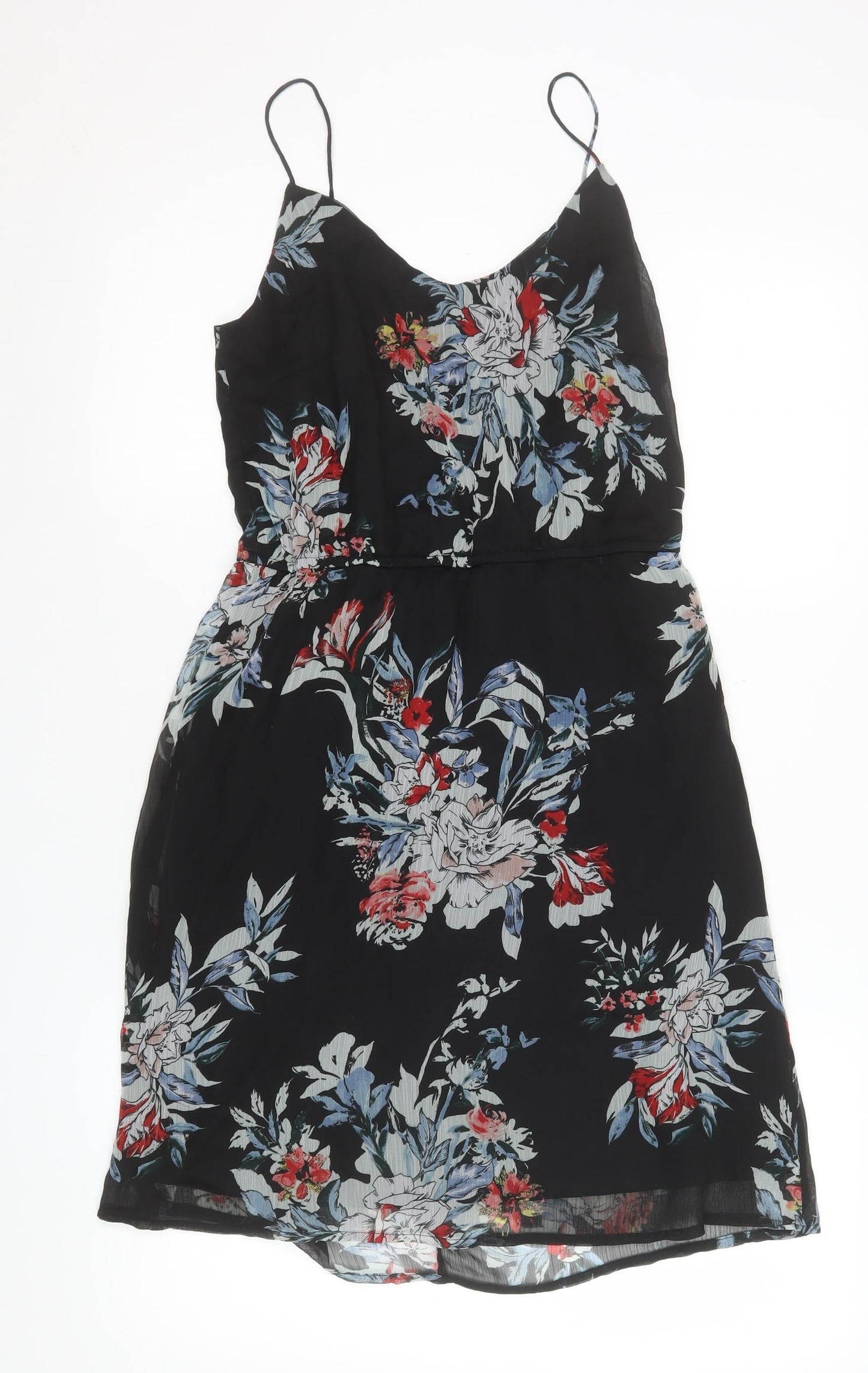 Vero Moda Women Black Floral Slip Dress M Summer Casual