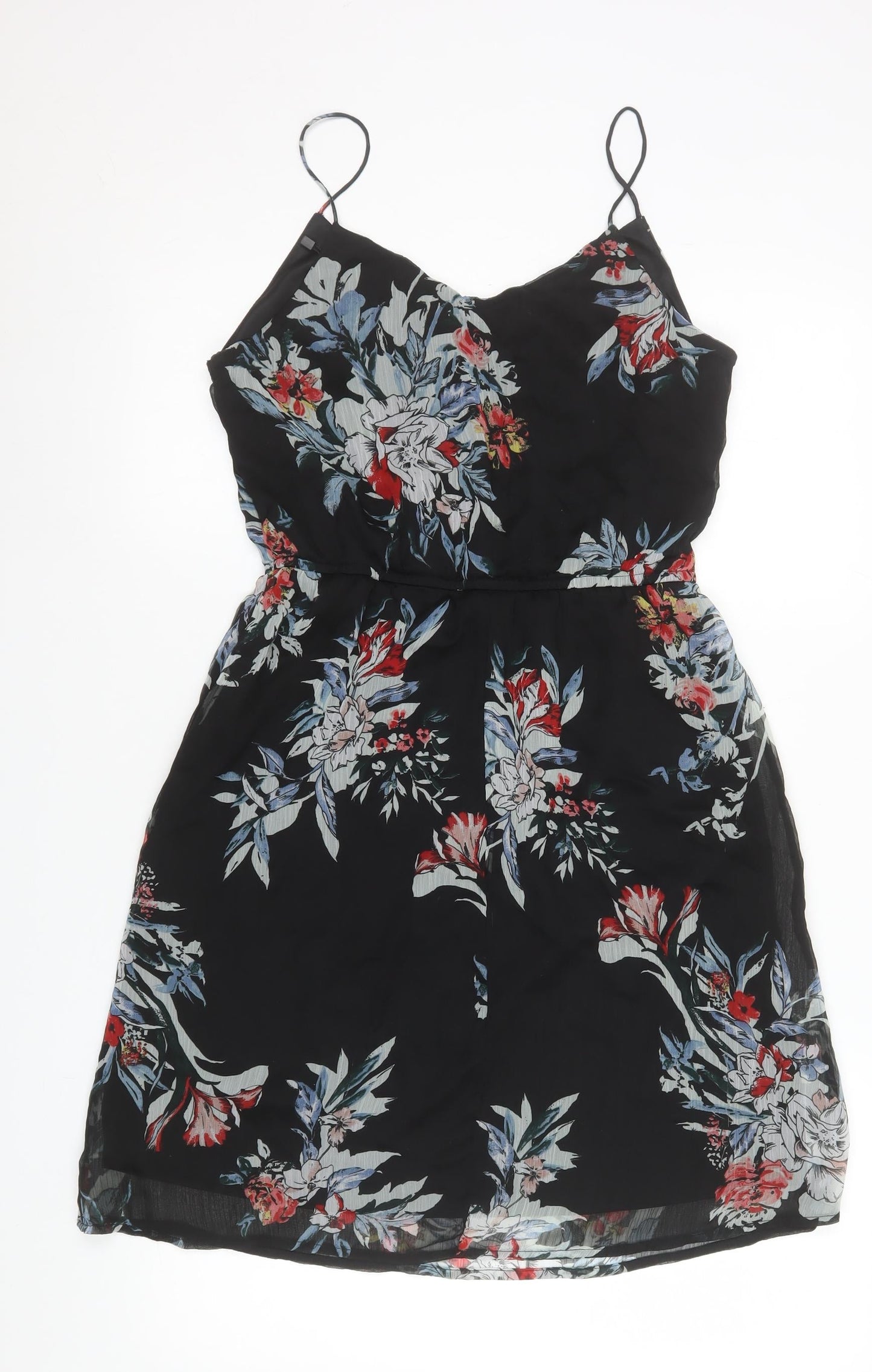 Vero Moda Women Black Floral Slip Dress M Summer Casual