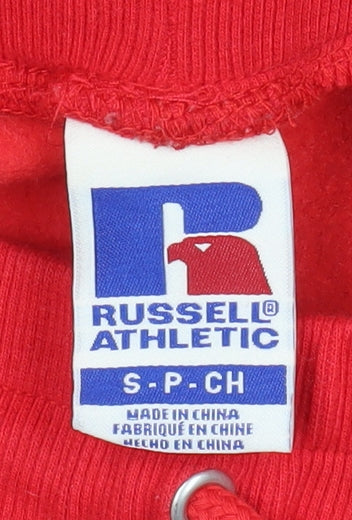 Russell Athletic Men's Red Sweat Shorts Size S Elastic Waist Sports Style