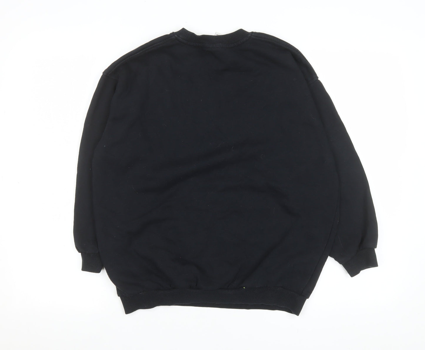 Nike Womens Black L Sweatshirt Pullover Crew Neck Logo Cotton Blend