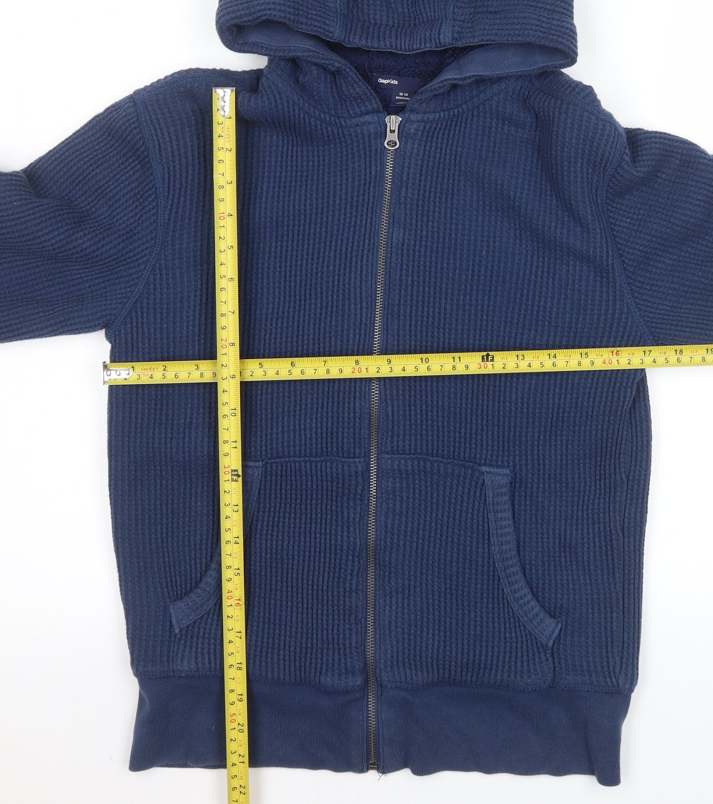 GAP Kids Boys Blue Hooded Full Zip Fleece Jacket 12-13 Years