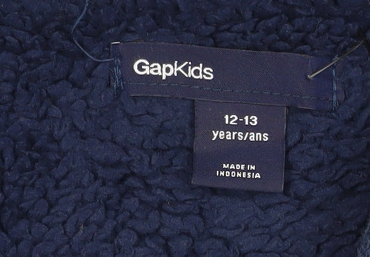 GAP Kids Boys Blue Hooded Full Zip Fleece Jacket 12-13 Years