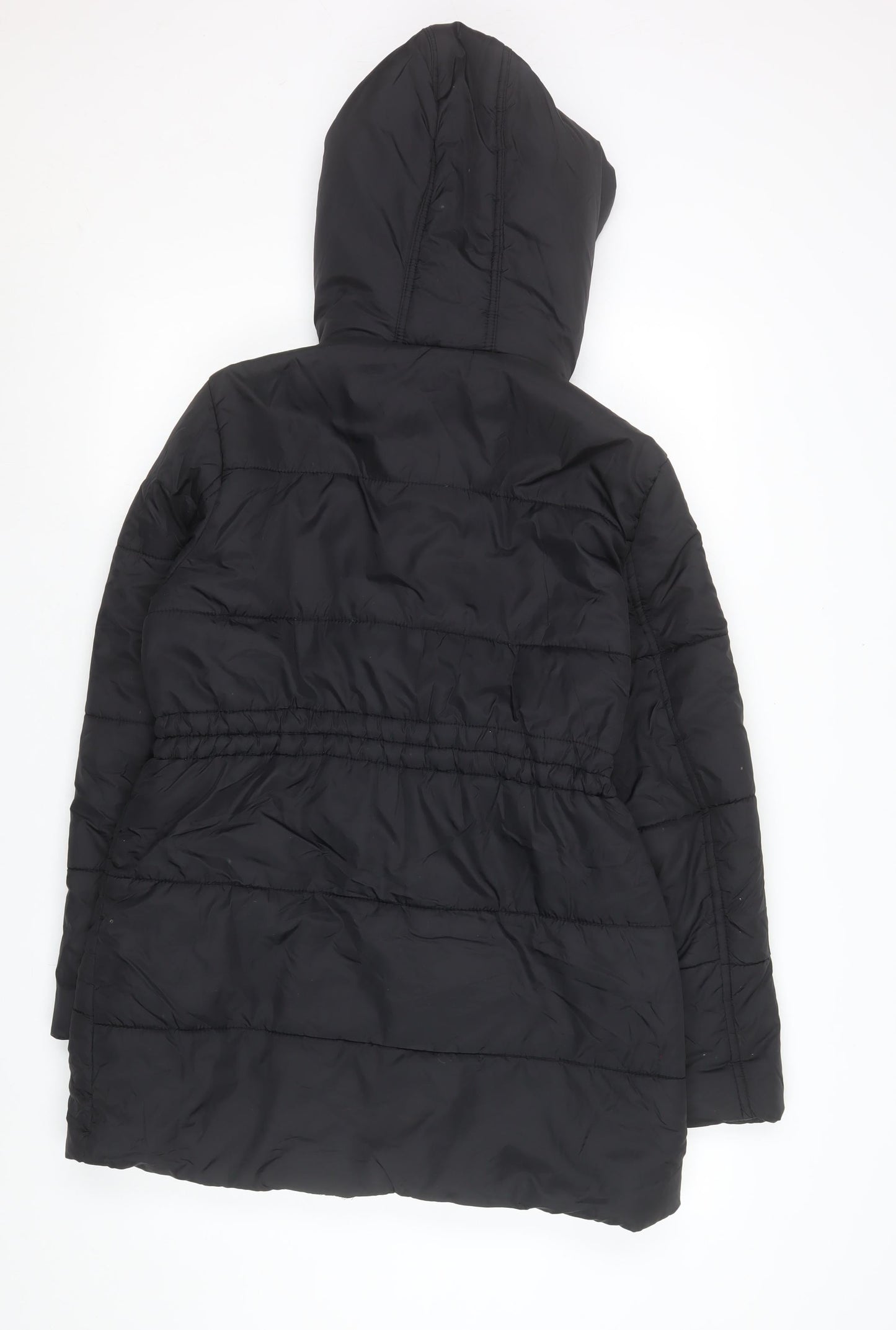 New Look Women's Black Hooded Puffer Jacket Size 12