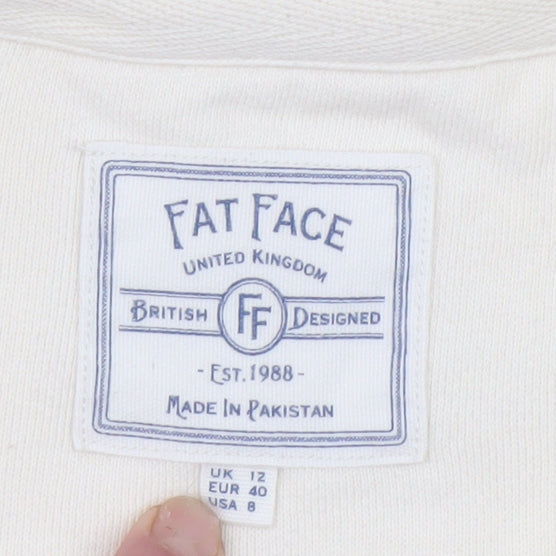 Fat Face Women Beige Star Print Pullover Sweatshirt UK 12 Cotton Blend