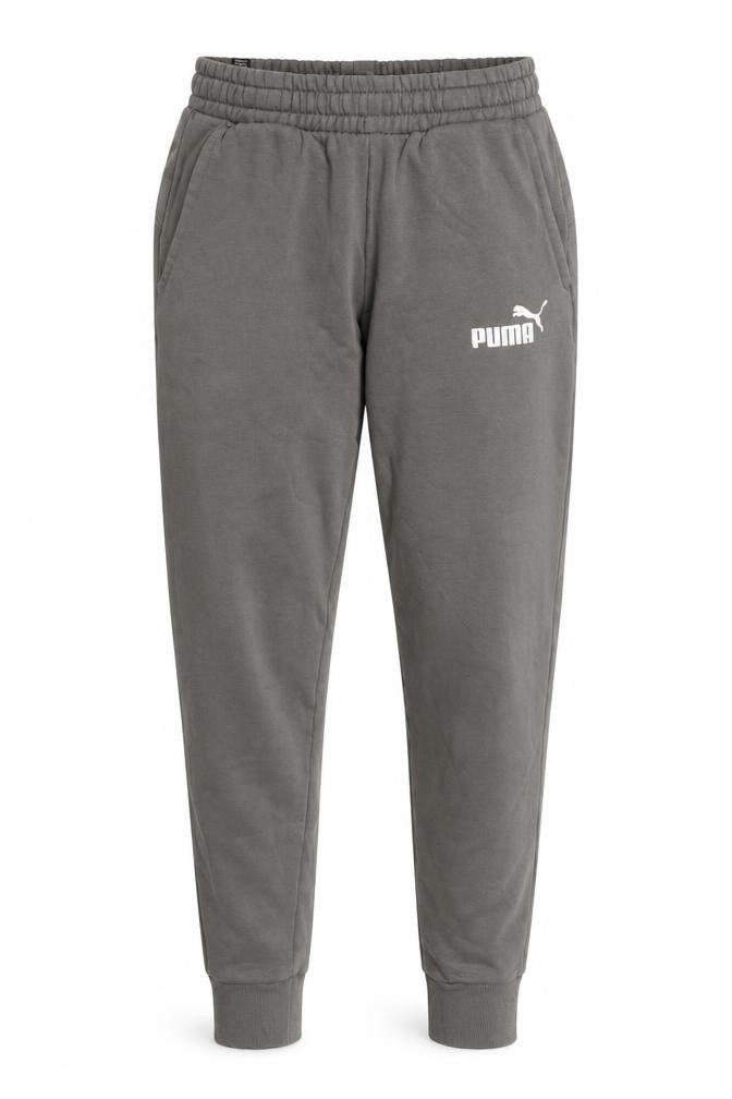 Front view of Puma women’s grey xs jogger trousers with logo sports casual