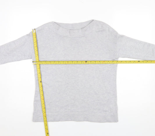 The White Company Women’s Grey Wool Blend Boat Neck Jumper Size 8