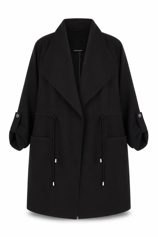 Star by Julien Macdonald Women's Black Mid-Length Overcoat Size 14
