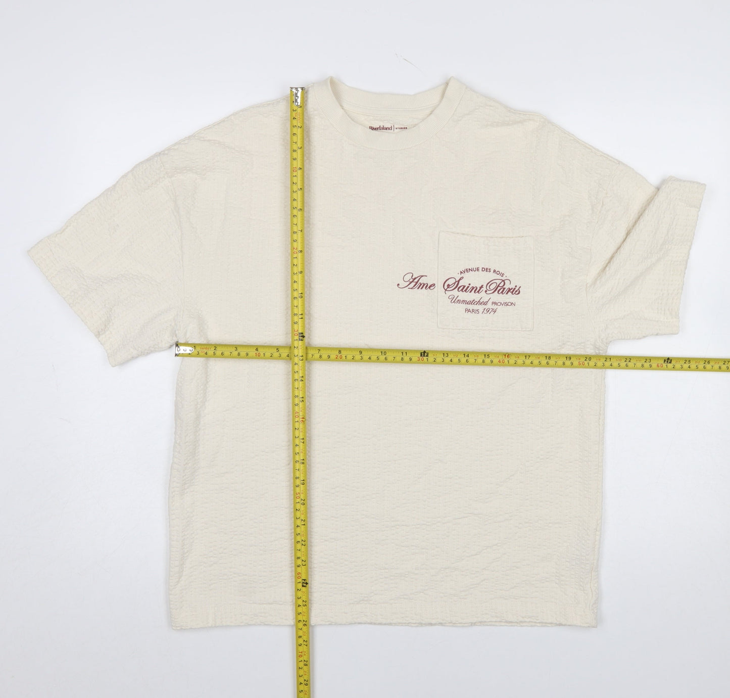 River Island Women Beige Oversized T-Shirt Short Sleeve 100% Cotton