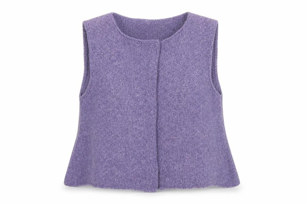 Pôles Women's Purple Merino Wool Silk Sleeveless Knit Vest M