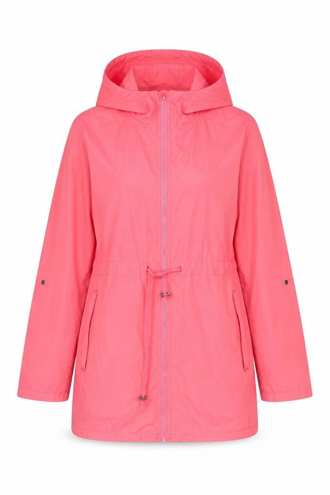 Pack a Parka Women's Pink Lightweight Hooded Mid-Length Parka Jacket Size M
